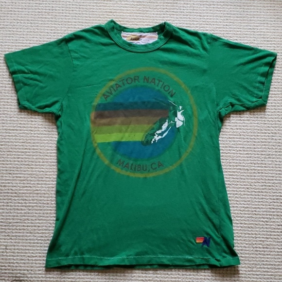 Aviator Nation Tops - Aviator Nation Green signature Malibu tee size M